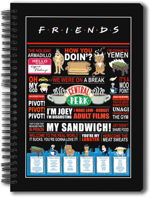 

MCSIDRAZZ A5 Notebook(Mc Sid Razz Official "Friends Tv Series" Quotes - Notebook , licensed by Warner Bros…, Multicolor)