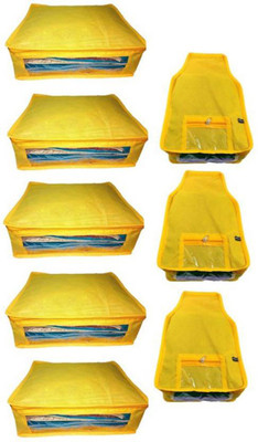 

Aadhya combo Non Woven Saree & Blouse cover pack of 8 b(Yellow)
