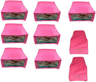 

Aadhya combo Non Woven Saree & Blouse cover pack of 9 p(Pink)