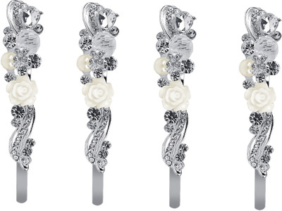 

Pink Rose Charm Hair Clip(White)
