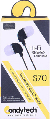 

candytech HF-S-70 Headphone(Black, In the Ear)