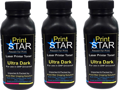 

Printstar Ultra Dark Toner Powder Pack Of 3 For HP 12A / 15A / 49A / 53A Canon FX9 Toner Cartridge Single Color Ink Toner(Black)
