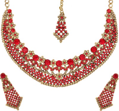 Angel In You Alloy Gold-plated Red, Gold, White, Multicolor Jewellery Set(Pack of 1)