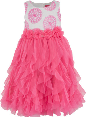 

Toy Balloon Kids Girls Midi/Knee Length Party Dress(Pink, Sleeveless, Hot pink