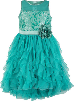 

Toy Balloon Kids Girls Midi/Knee Length Party Dress(Green, Sleeveless, Mint-green
