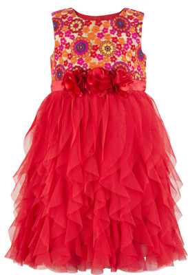 

Toy Balloon Kids Girls Midi/Knee Length Party Dress(Red, Sleeveless