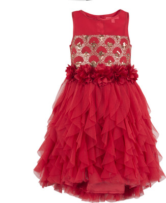 

Toy Balloon Kids Girls Midi/Knee Length Party Dress(Pink, Sleeveless, Red