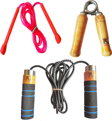 RIPR multi-purpose combo (Foam skipping rope, pencil skipping rope and hand gripper) Gym & Fitness Kit