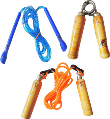 

RIPR Switzerland combo (Wooden skipping rope, Hand Gripper and pencil skipping rope) Gym & Fitness Kit