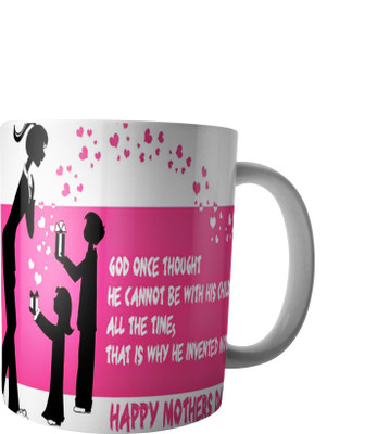

PrintVisa Mothers Day Special Designed Ceramic Mug(250 ml), Pink;red;white