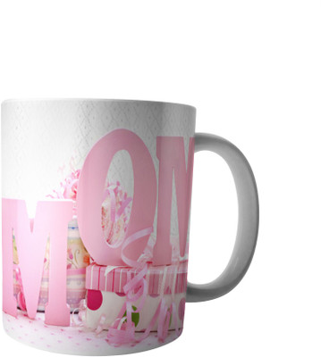 

PrintVisa Mothers Day Special designer mug Ceramic Mug(250 ml), Maroon;pink;white