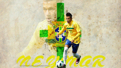 

Neymar Fine Quality Sports Wall Poster Fine Art Print(12 inch X 18 inch, Rolled)