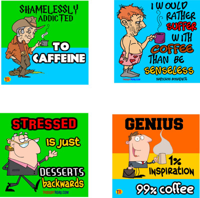

STRESSED COFFEE GENIUS Paper Print(12 inch X 12 inch, Rolled)