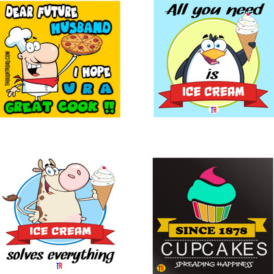 

COOK ICECREAM CUPCAKES Paper Print(12 inch X 12 inch, Rolled)