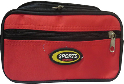 

DCS Red & Black pencil case big capacity canvas multifunction pencil bag Pouch(Red)