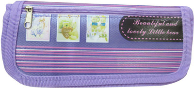 

DCS pencil case big capacity canvas multifunction pencil bag stionery (Light Purple) Pouch(Purple)