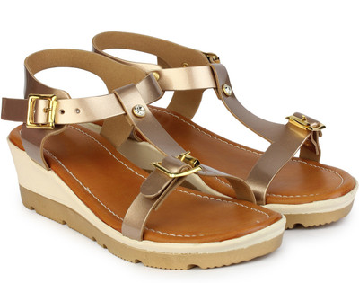 

Do Bhai Women Golden Wedges