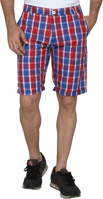 Magneto Checkered Men's Multicolor Chino Shorts available at flipkart for Rs.299