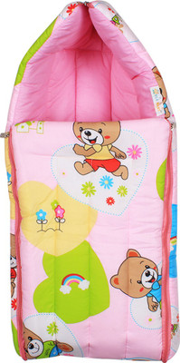 Ole Baby Ole Baby 3 in 1 Teddy Hooded Reversible Carry Nest cum Baby Sleeping Bag Sleeping Bag(Pink, Fuscia