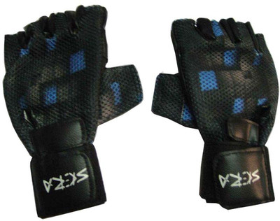 skera Skera E3135105 Desinger Blue Sports Glove For Gym (Pair) … Gym & Fitness Gloves (, Black, Blue