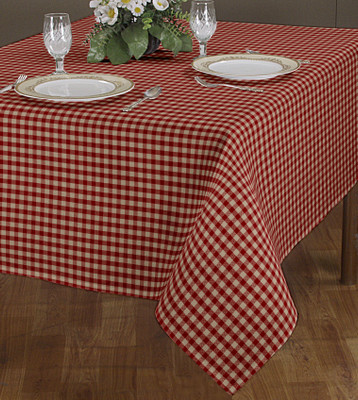

Sini Creation Checkered 2 Seater Table Cover(Red/Cream, Cotton)