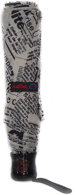 Popy 3 Fold Real News Paper Print Umbrella(White)