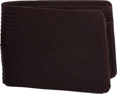 Rabela Men Brown Genuine Leather Wallet(8 Card Slots)