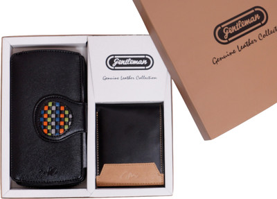 

Gentleman Women Black Artificial Leather Wallet(19 Card Slots)