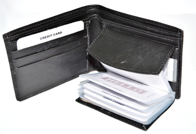 

Naprosto Men Black Genuine Leather Wallet(10 Card Slots)