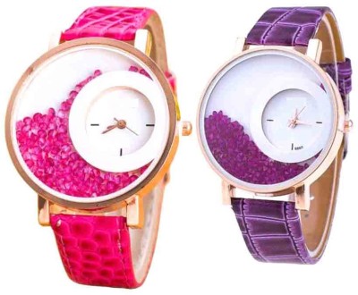RJ Creation Pink and Purple stylish mxre combo Watch  - For Women   Watches  (RJ Creation)