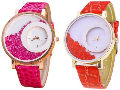 RJ Creation Pink and Red Stylish Mxre combo Watch  - For Women   Watches  (RJ Creation)
