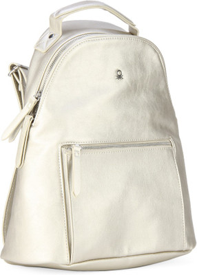

United Colors of Benetton Metallic Backpack 21 L Laptop Backpack(Silver), 901