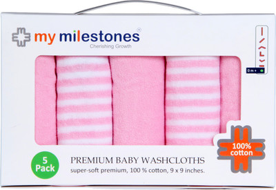 

My Milestones Cotton 400 GSM Hand, Face Towel Set(Pack of 5, Pink)