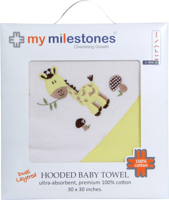 

My Milestones Cotton 570 GSM Bath Towel(Yellow), Lemon yellow solid