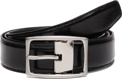 

U+N Men & Women Formal Black Genuine Leather Belt