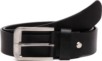 

U+N Men & Women Formal Black Genuine Leather Belt