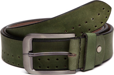 

U+N Men & Women Party Green Genuine Leather Belt