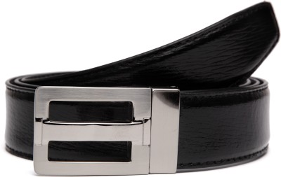 

U+N Men & Women Formal Black Genuine Leather Belt