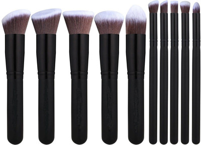 

Looks United Premium Cosmetic Makeup Brush Set With Leather Carry Case(Pack of 10)
