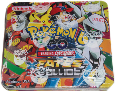

RBS Pokemon XY Series Fates Collide Metal Box Trading Cards Booster Pack(Multicolor)