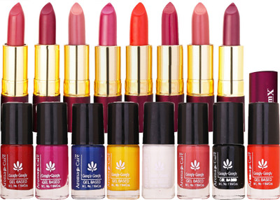 

Aroma Care Introducing Nail Paint Combo Offer by Multicolor Set in with Dry Matte Lipstick 8 Pcs(Set of 16)
