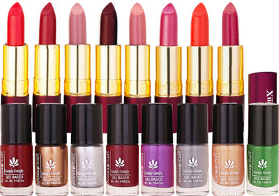 

Aroma Care Daily Wear High Quality Nail Polish 8 Vibrant Colors in Cheap Price with Dry Matte Lipstick 8 Pcs(Set of 16)