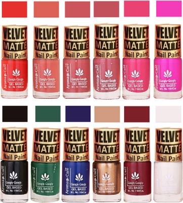 

Aroma Care Velvet Matte Nail Paint Combo Offer Orange, Peach, Pink, Nude, Black, Green, Blue, Golden, Mauve, White(Pack of 12)