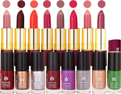 

Aroma Care Nail polish for girls Insta-Dri Collection with Dry Matte Lipstick 8 Pcs(Set of 16)
