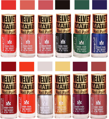 

Aroma Care Wholesale Rate Velvet Matte Nail Polish Offer Orange, Peach, Pink, Black, Green, Blue, Maroon, Golden, Plum, Nude(Pack of 12)