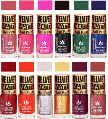 Aroma Care Wholesale Rate Velvet Matte Nail Polish Offer Nude, Pink, Black, Green, Blue, Maroon, Orange, Golden, Plum, Nude(Pack of 12)