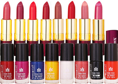 

Aroma Care Nail Polish s 8 Pcs High Quality, Glossy Finish with Dry Matte Lipstick 8 Pcs(Set of 16)