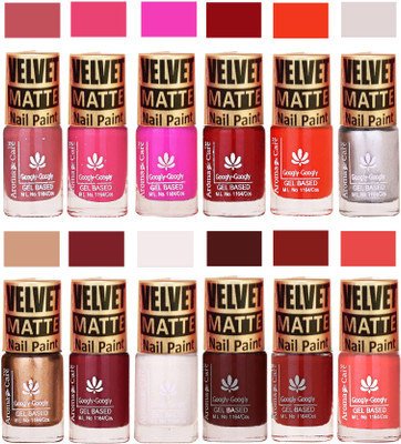 

Aroma Care 100% Velvet Matte Nail Polish Combo Nude, Pink, Maroon, Orange, Golden, Mauve, White, Brown, Tan(Pack of 12)