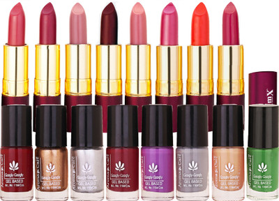 

Aroma Care Daily Wear High Quality Nail Polish 8 Vibrant Colors in Cheap Price with Dry Matte Lipstick 8 Pcs(Set of 16)