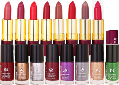 

Aroma Care Nail polish for girls Insta-Dri Collection with Dry Matte Lipstick 8 Pcs(Set of 16)